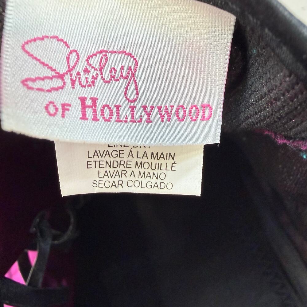 Shirley Of Hollywood Women's Corset 38 Dark Burgundy Black Lace Lingerie EUC - Picture 5 of 8